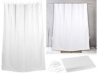 BadeStern Textil Anti-Schimmel-Duschvorhang weiß, 180 x 200 cm, 12 Ringe