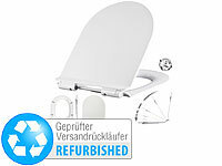 BadeStern Flacher WC-Sitz, D-Form, Absenkautomatik,Versandrückläufer; WC-Garnituren zur Wand- & Bodenmontage 